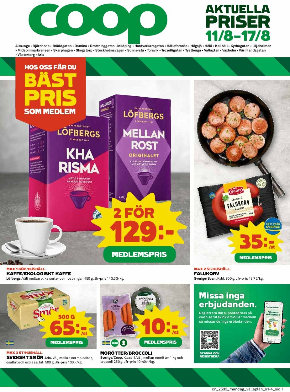 Coop-reklambladet giltigt från 11/08 - 17/08