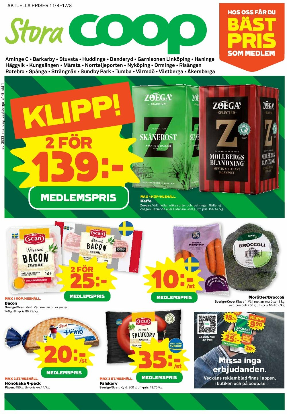 Stora Coop-reklambladet giltigt från 11/08 - 17/08