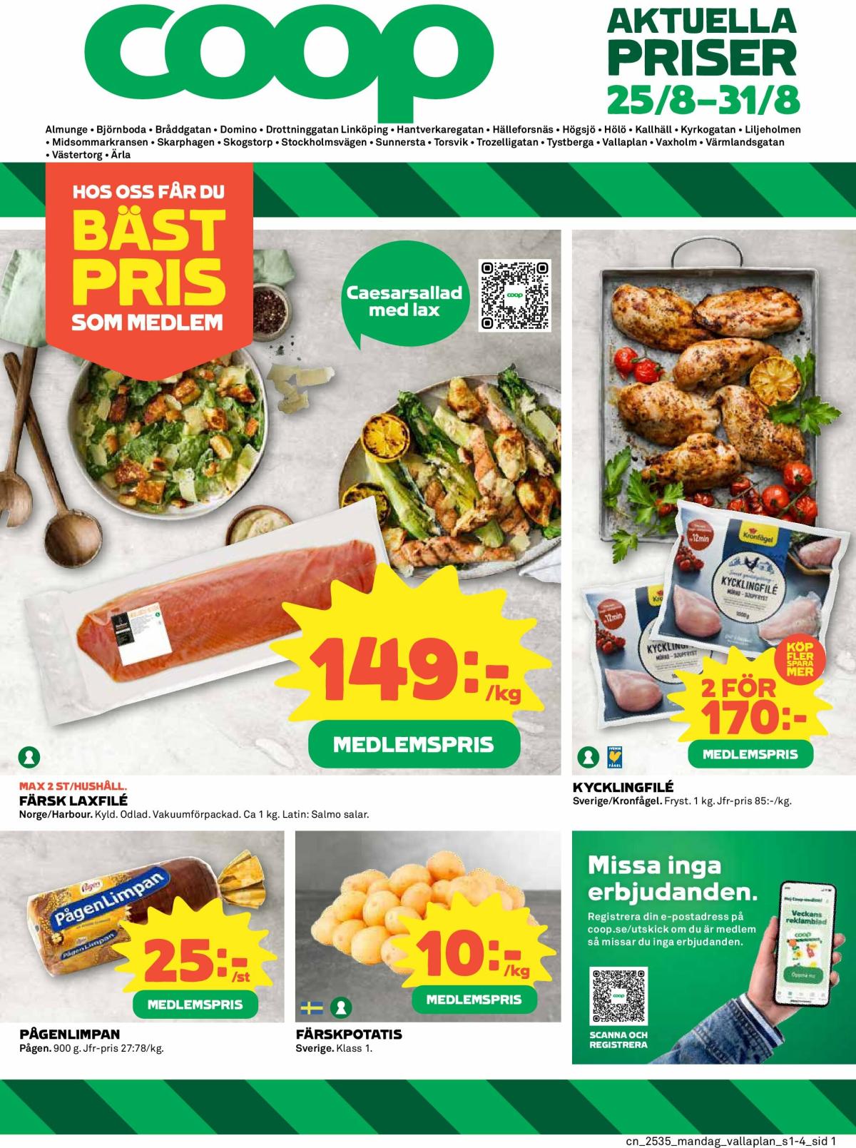 Coop-reklambladet giltigt från 25/08 - 31/08