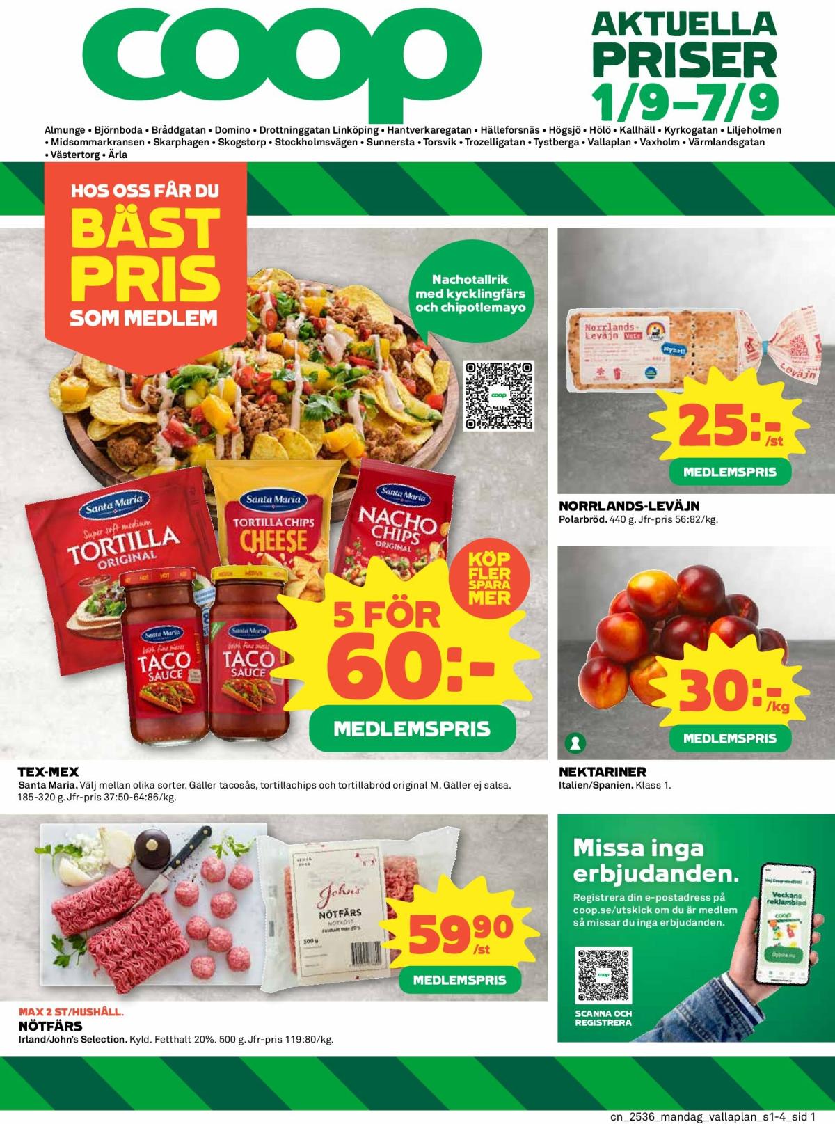 Coop-reklambladet giltigt från 01/09 - 07/09