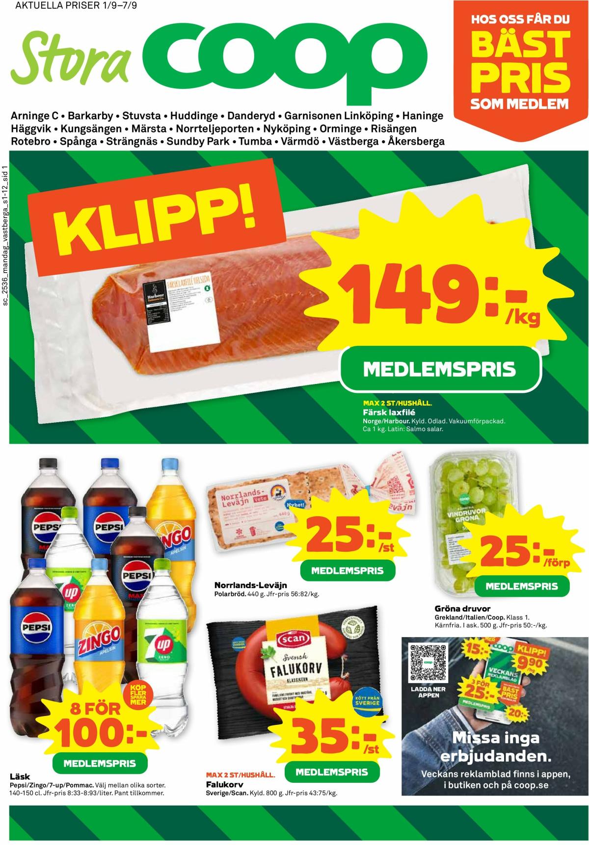 Stora Coop-reklambladet giltigt från 01/09 - 07/09