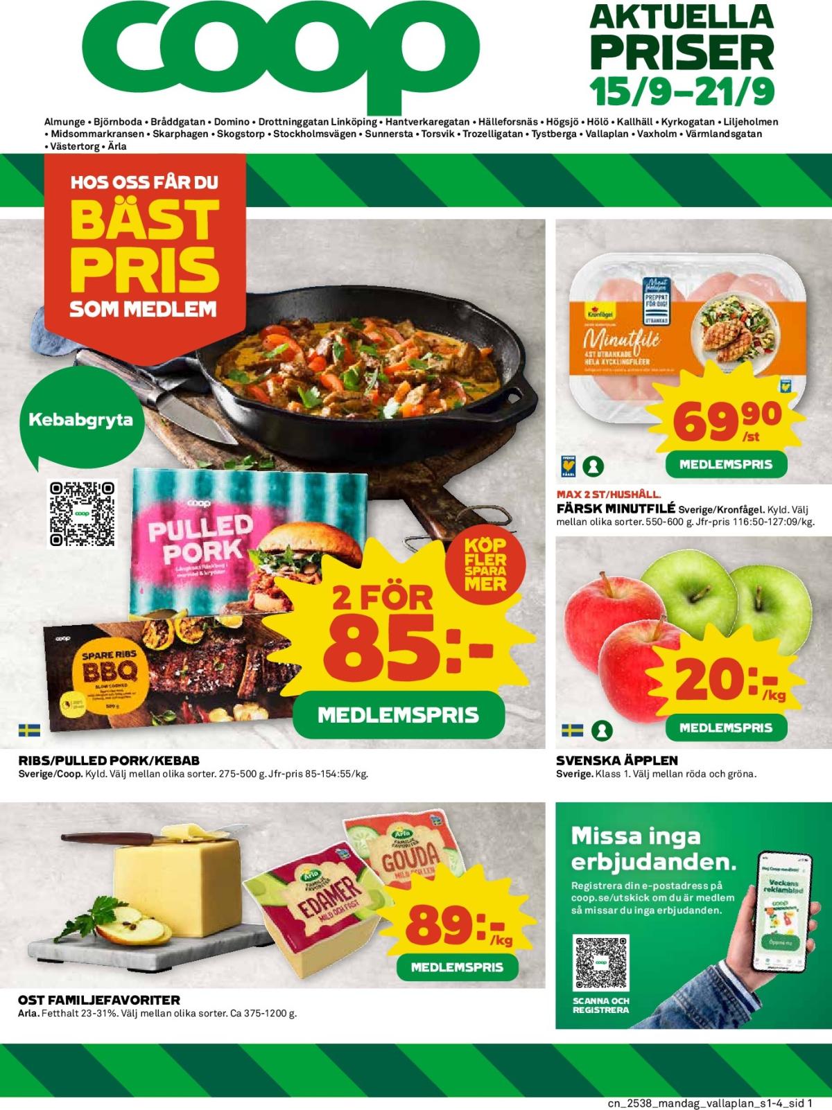 Coop-reklambladet giltigt från 15/09 - 21/09