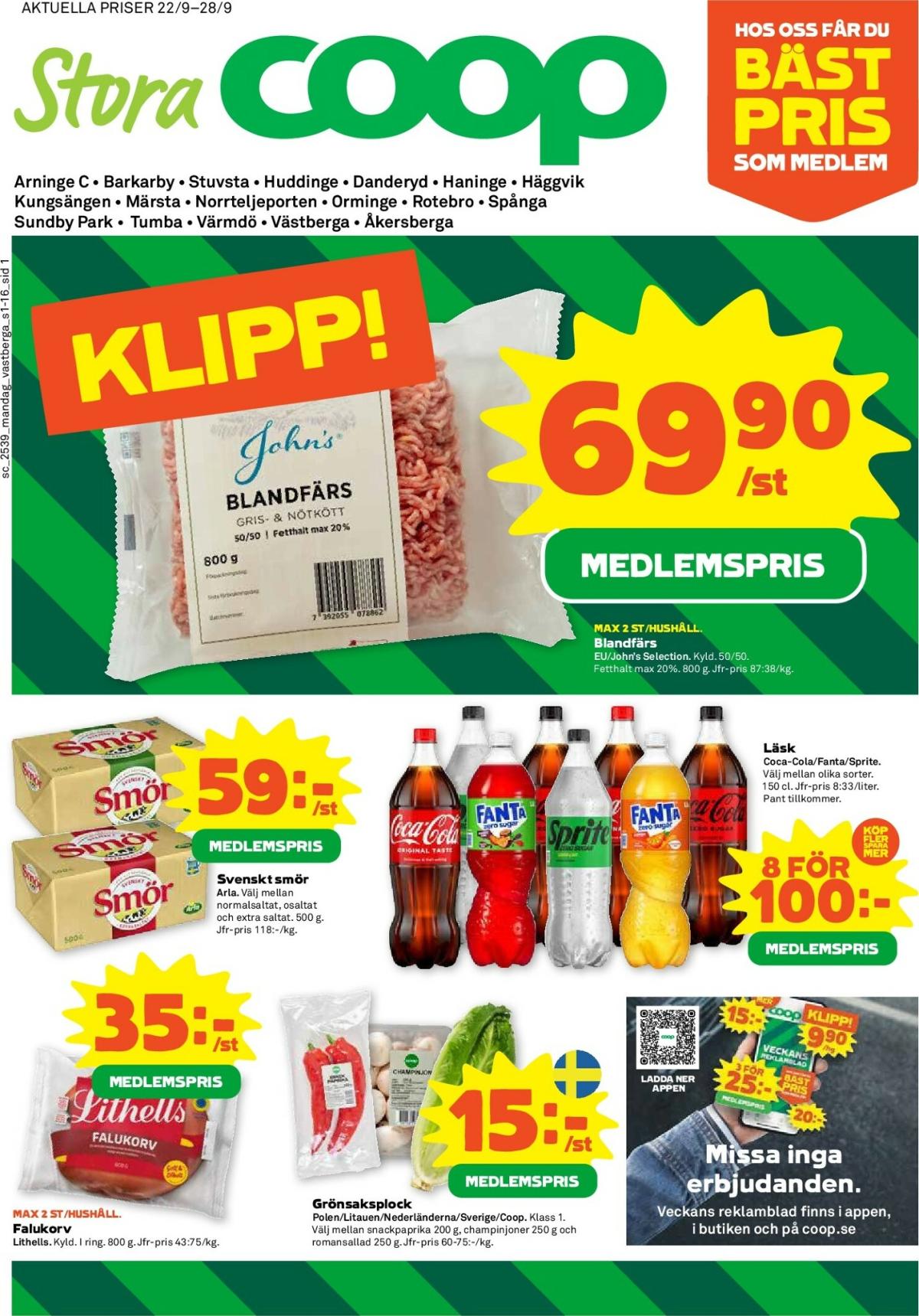Stora Coop-reklambladet giltigt från 22/09 - 28/09