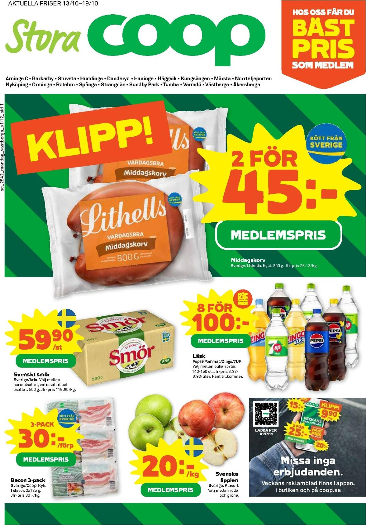 Stora Coop-reklambladet giltigt från 13/10 - 19/10