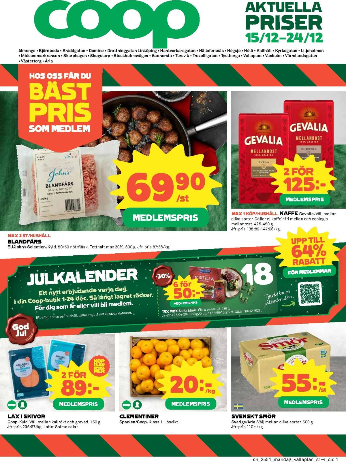 Coop-reklambladet giltigt från 15/12 - 24/12