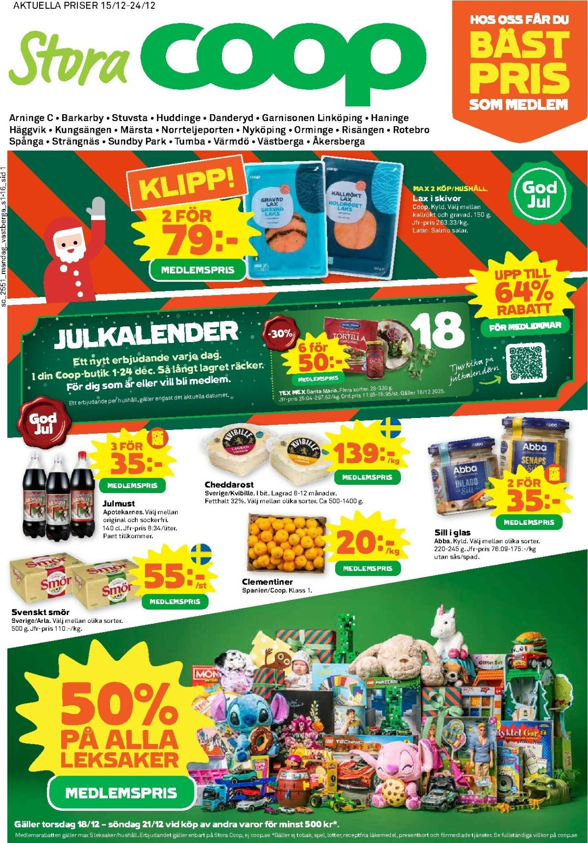 Stora Coop-reklambladet giltigt från 15/12 - 24/12