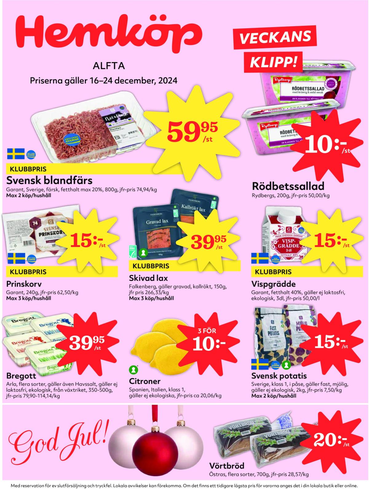 Hemköp-reklambladet giltigt från 16/12 - 24/12