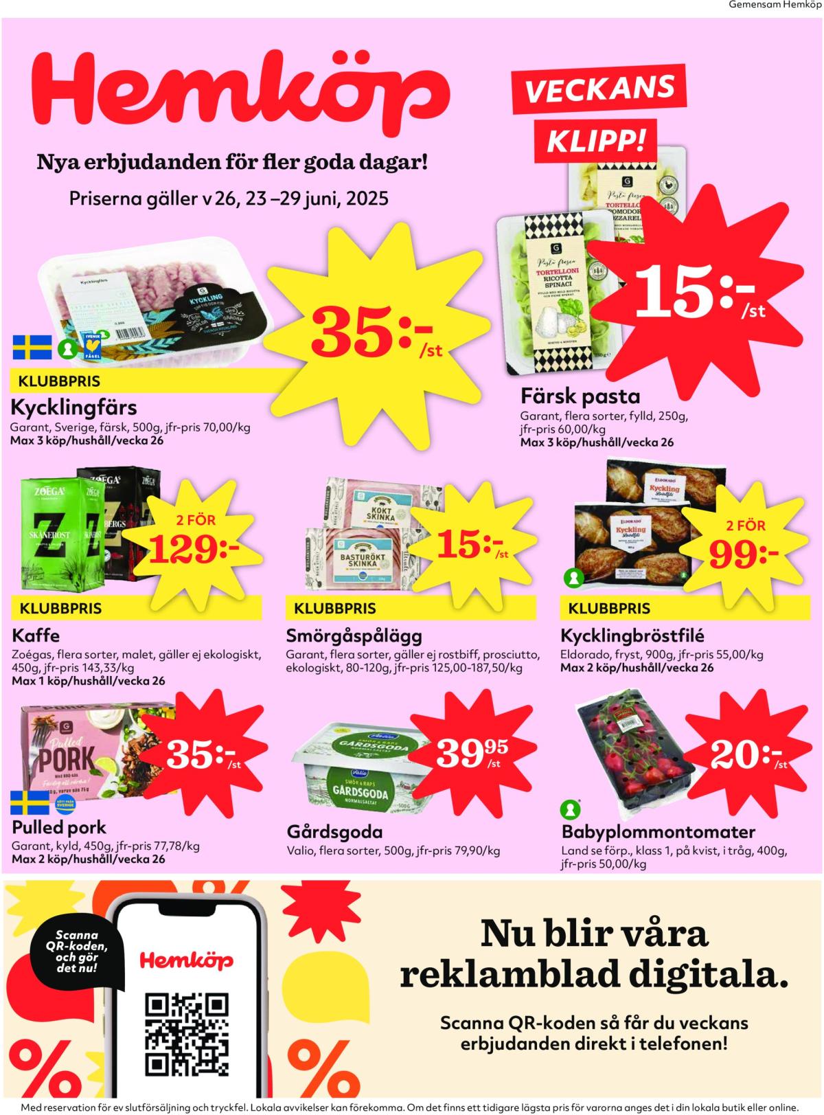 Hemköp-reklambladet giltigt från 23/06 - 29/06