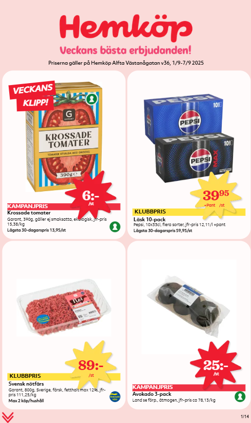 Hemköp-reklambladet giltigt från 01/09 - 07/09