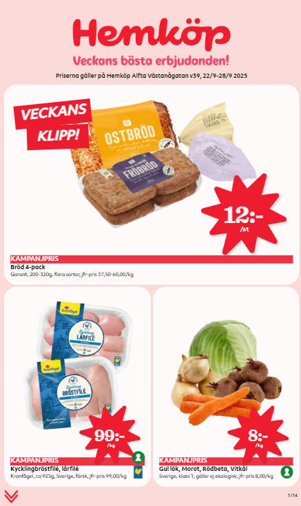 Hemköp-reklambladet giltigt från 22/09 - 28/09