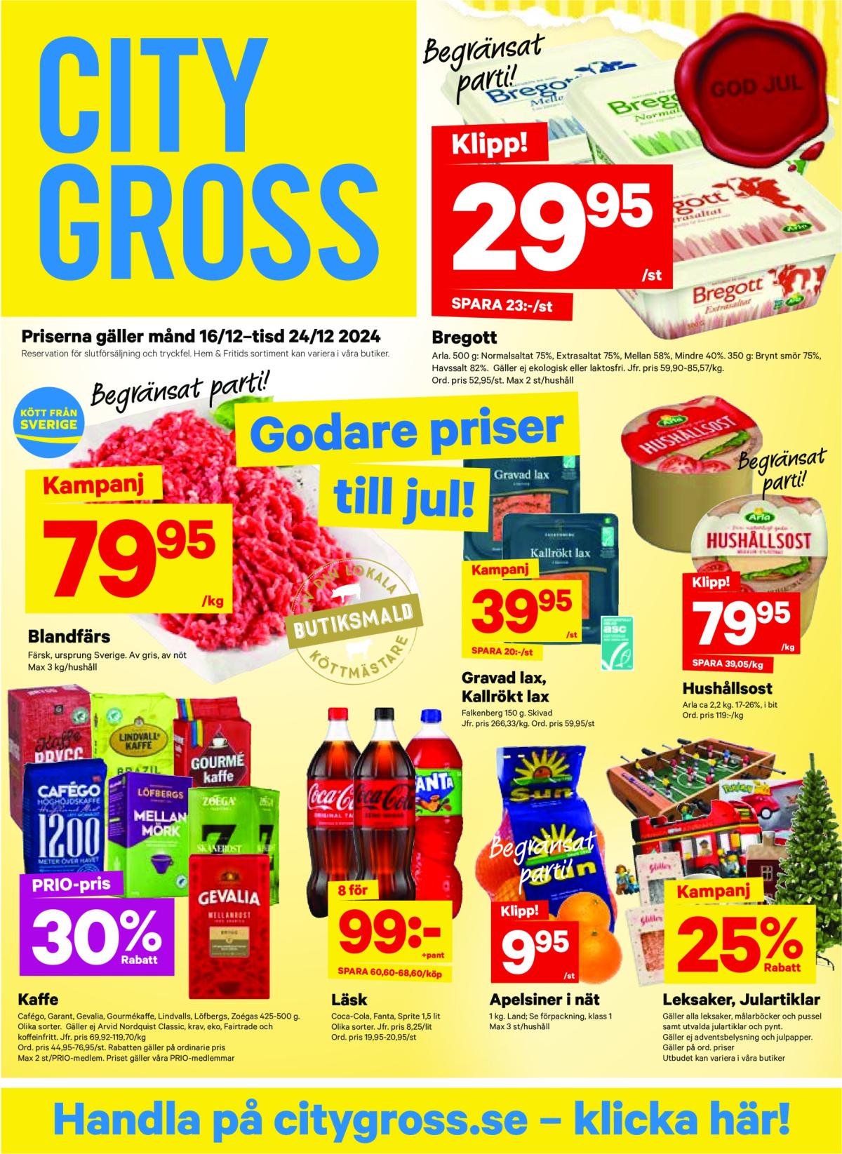 City Gross-reklambladet giltigt från 16/12 - 24/12