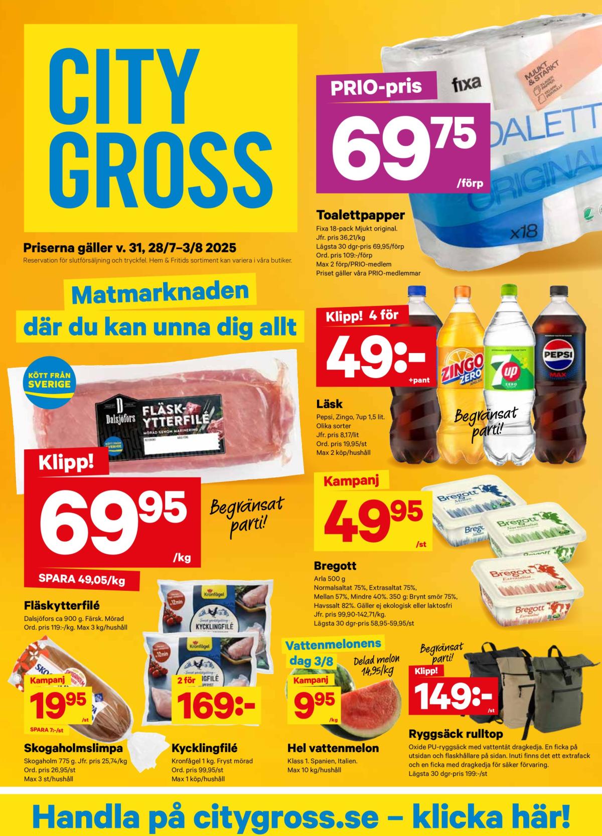 City Gross-reklambladet giltigt från 28/07 - 03/08