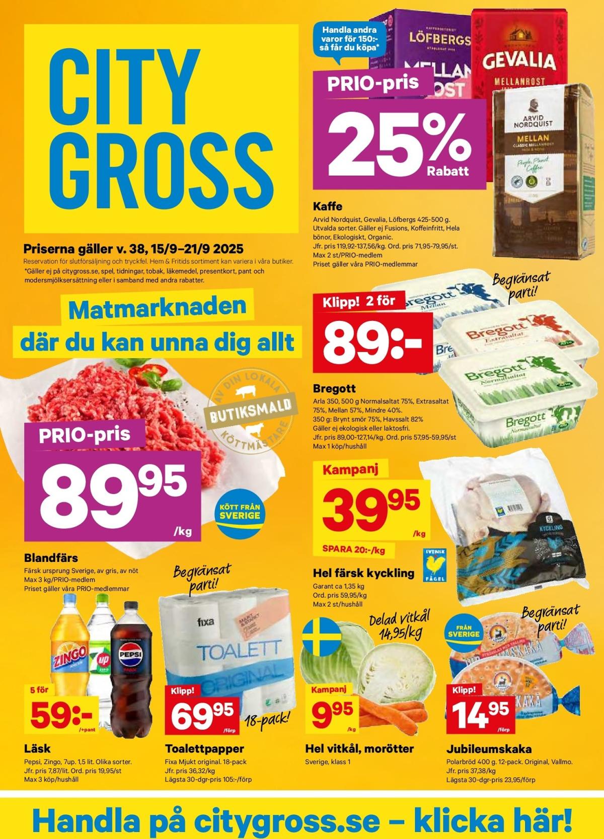 City Gross-reklambladet giltigt från 15/09 - 21/09