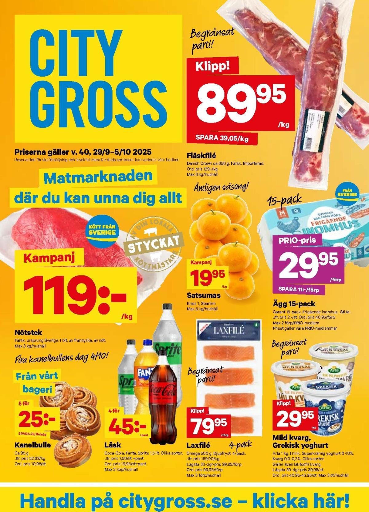 City Gross-reklambladet giltigt från 29/09 - 05/10