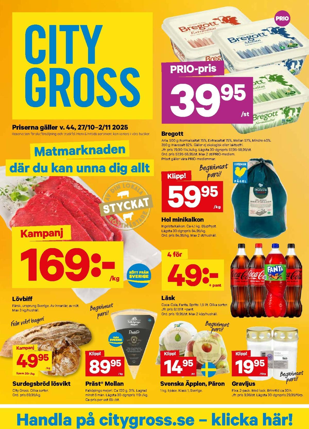 City Gross-reklambladet giltigt från 27/10 - 02/11