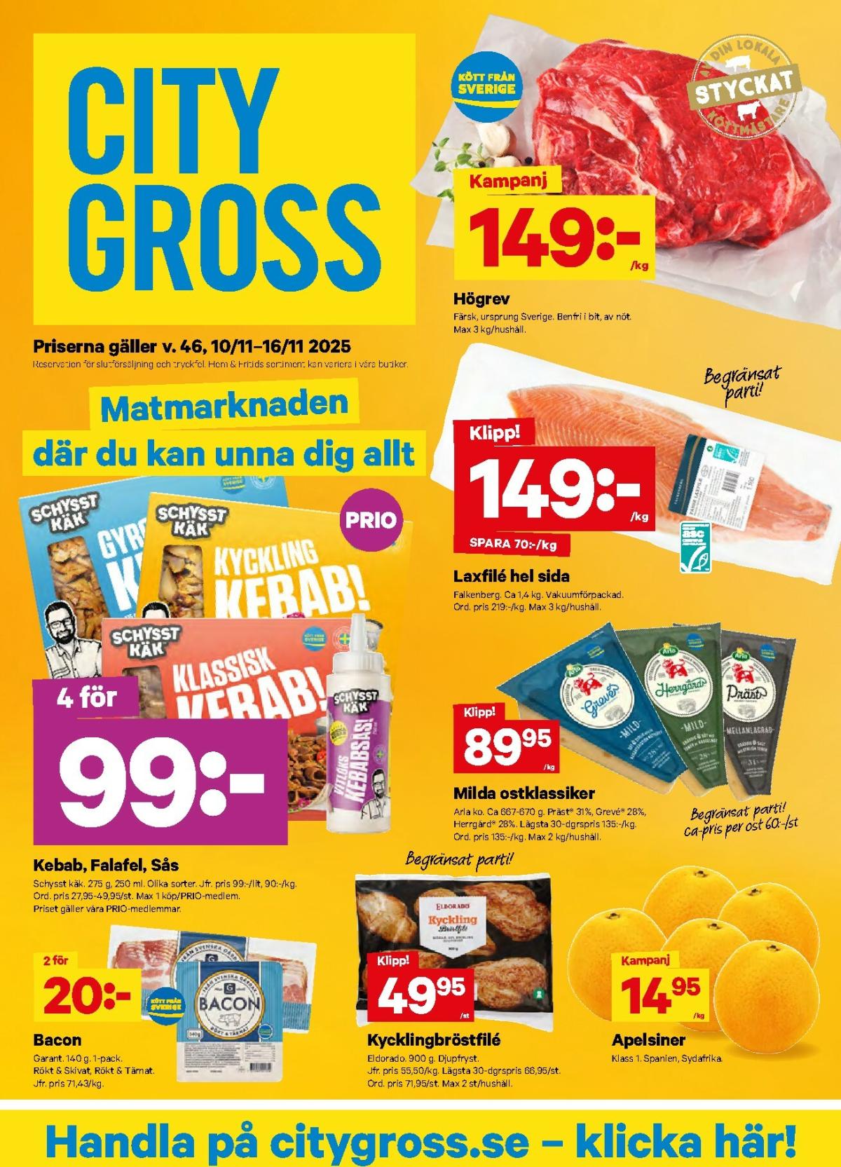 City Gross-reklambladet giltigt från 10/11 - 16/11