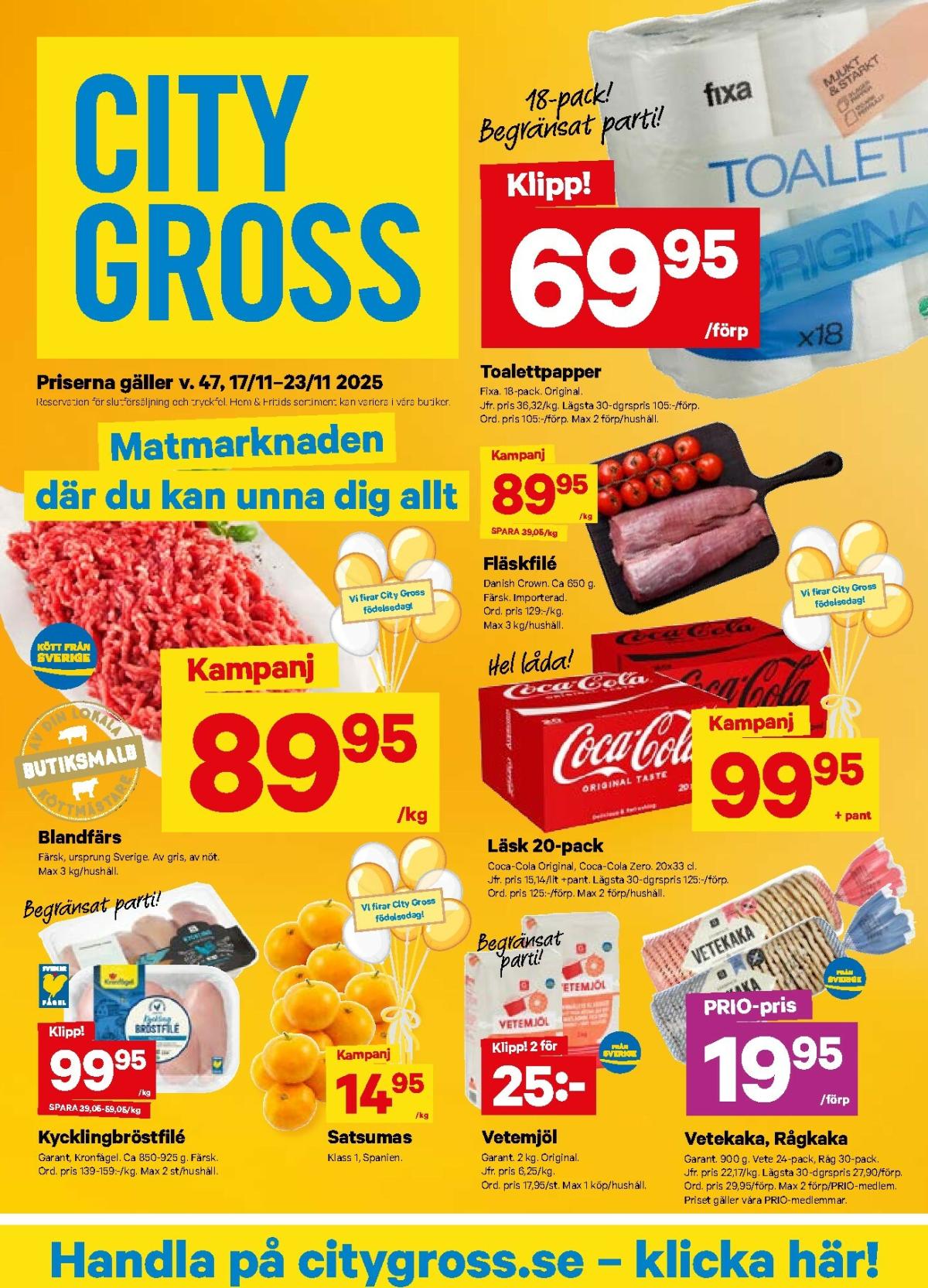 City Gross-reklambladet giltigt från 17/11 - 23/11