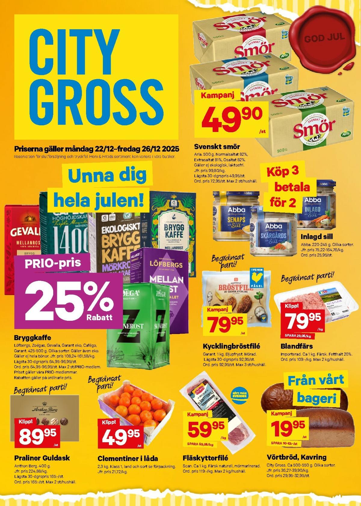 City Gross-reklambladet giltigt från 22/12 - 26/12