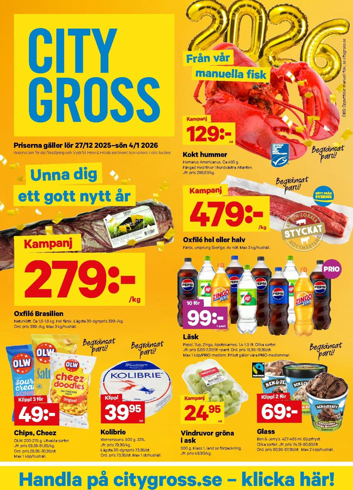 City Gross-reklambladet giltigt från 27/12 - 04/01