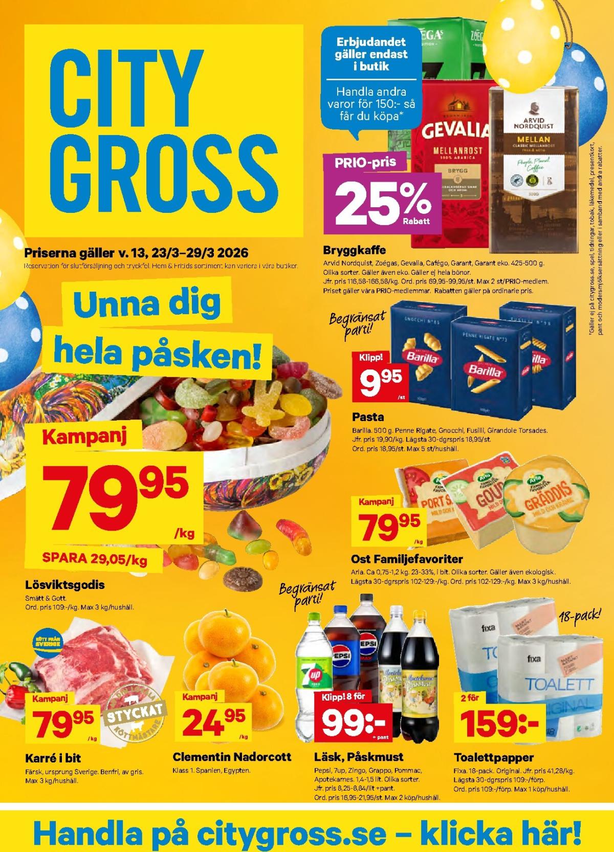 City Gross-reklambladet giltigt från 23/03/2026 - 29/03/2026