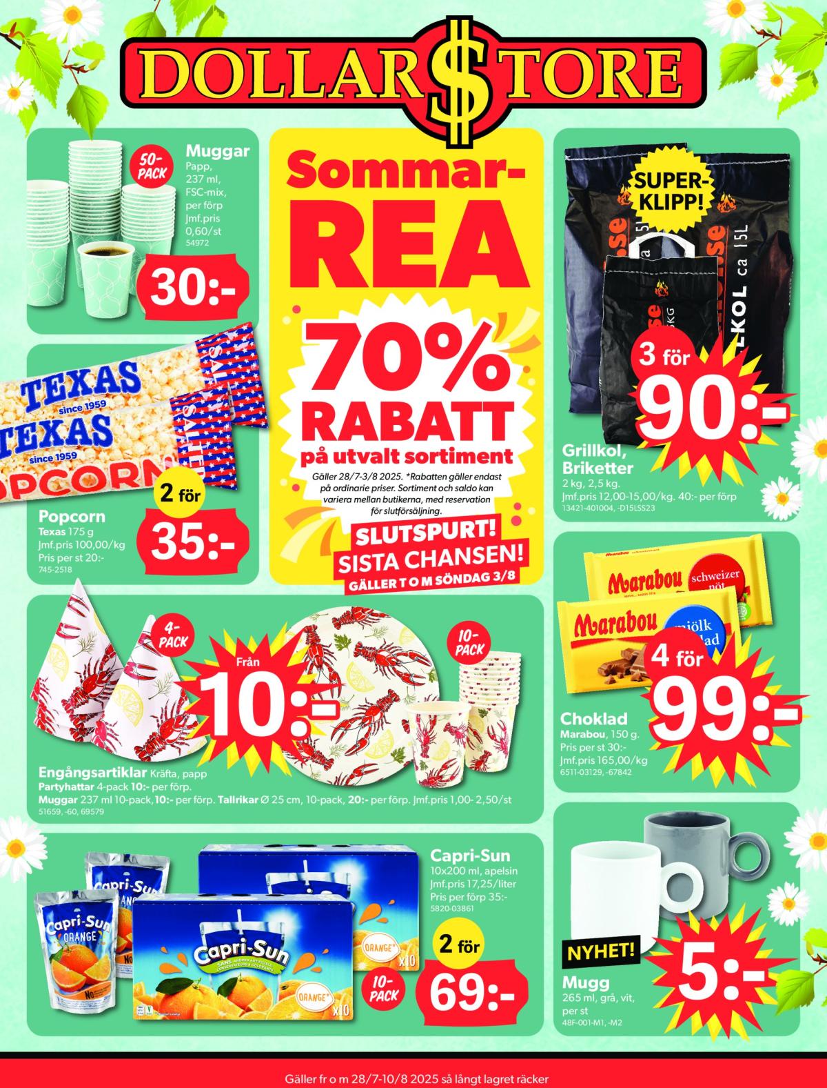 Dollar Store-reklambladet giltigt från 28/07 - 10/08