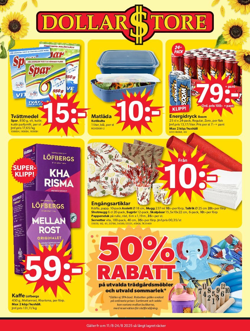 Dollar Store-reklambladet giltigt från 11/08 - 24/08