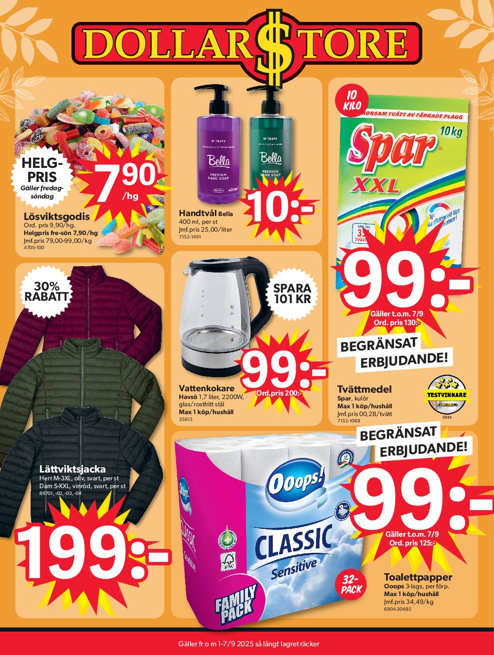 Dollar Store-reklambladet giltigt från 01/09 - 07/09