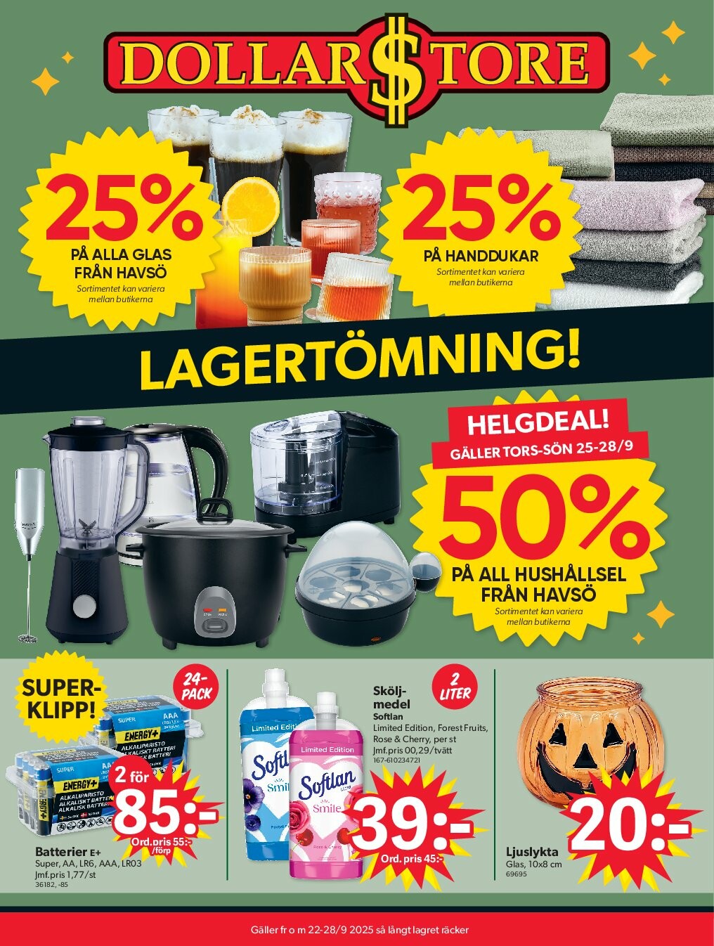 Dollar Store-reklambladet giltigt från 22/09 - 28/09