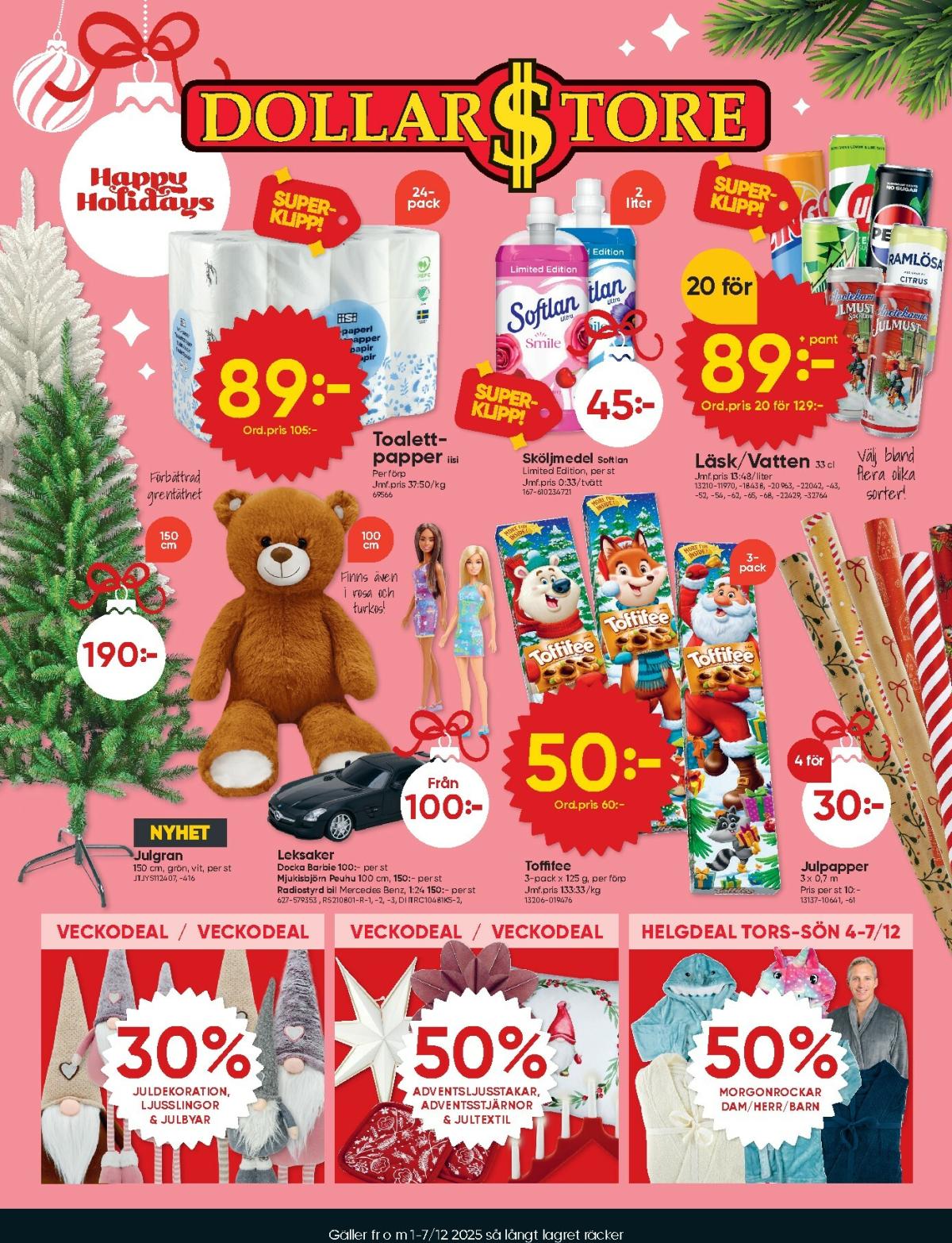 Dollar Store-reklambladet giltigt från 01/12 - 07/12