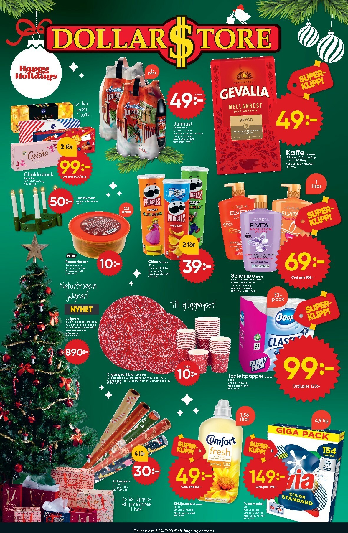 Dollar Store-reklambladet giltigt från 08/12 - 14/12