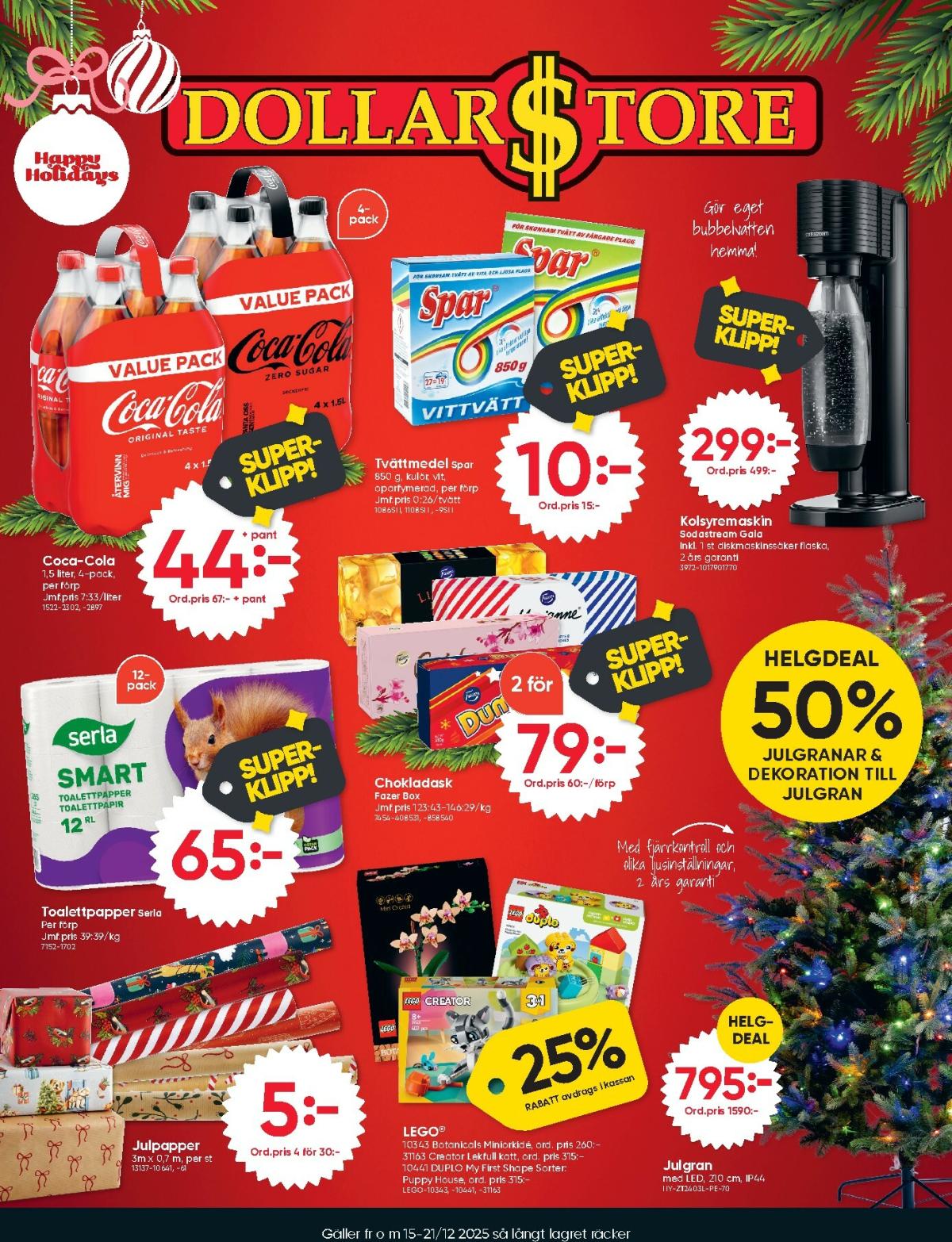 Dollar Store-reklambladet giltigt från 15/12 - 21/12