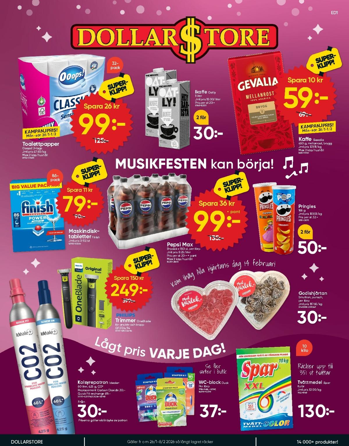 Dollar Store-reklambladet giltigt från 26/01 - 08/02