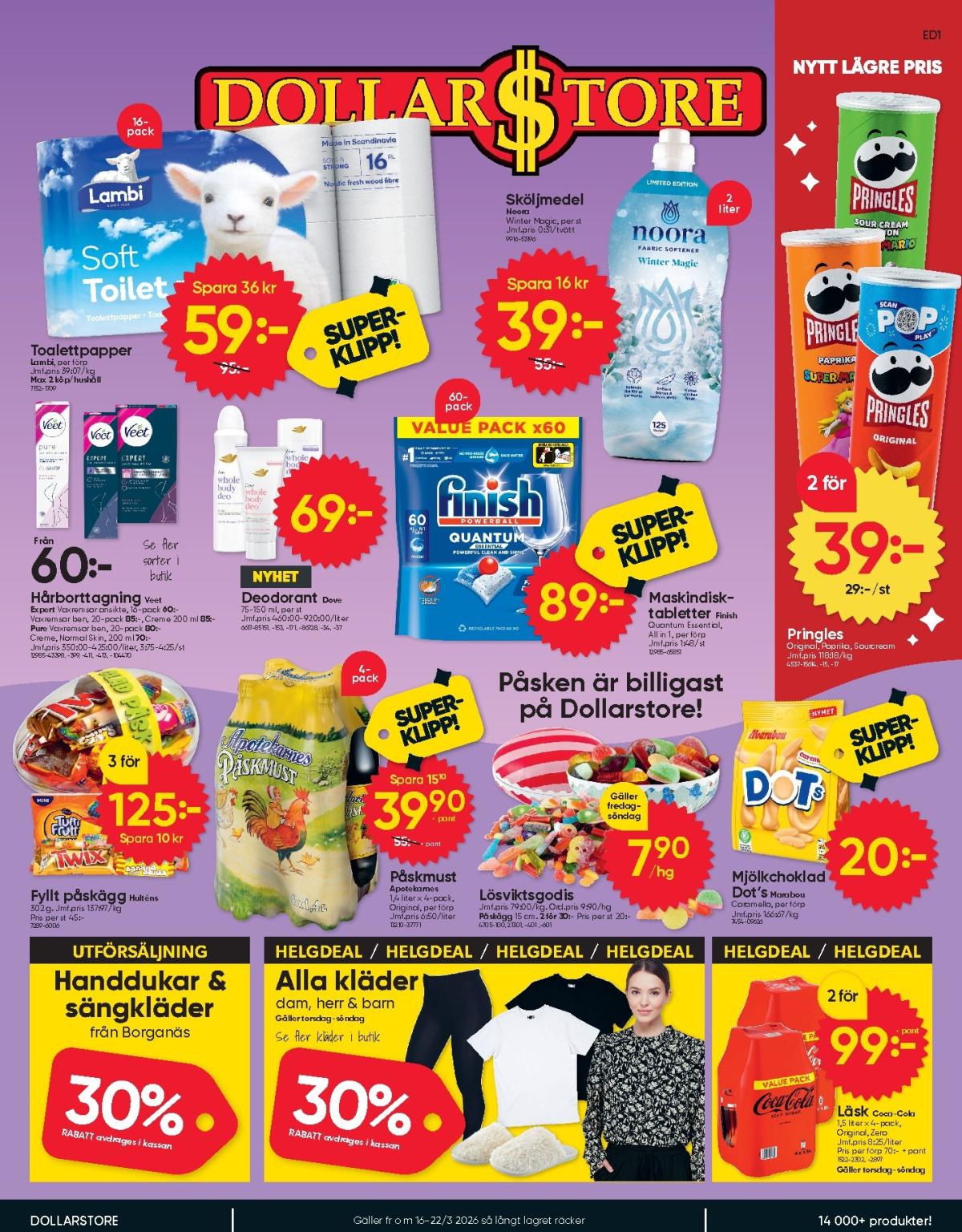 Dollar Store-reklambladet giltigt från 16/03/2026 - 22/03/2026