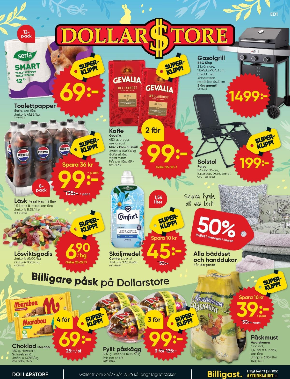 Dollar Store-reklambladet giltigt från 23/03/2026 - 05/04/2026