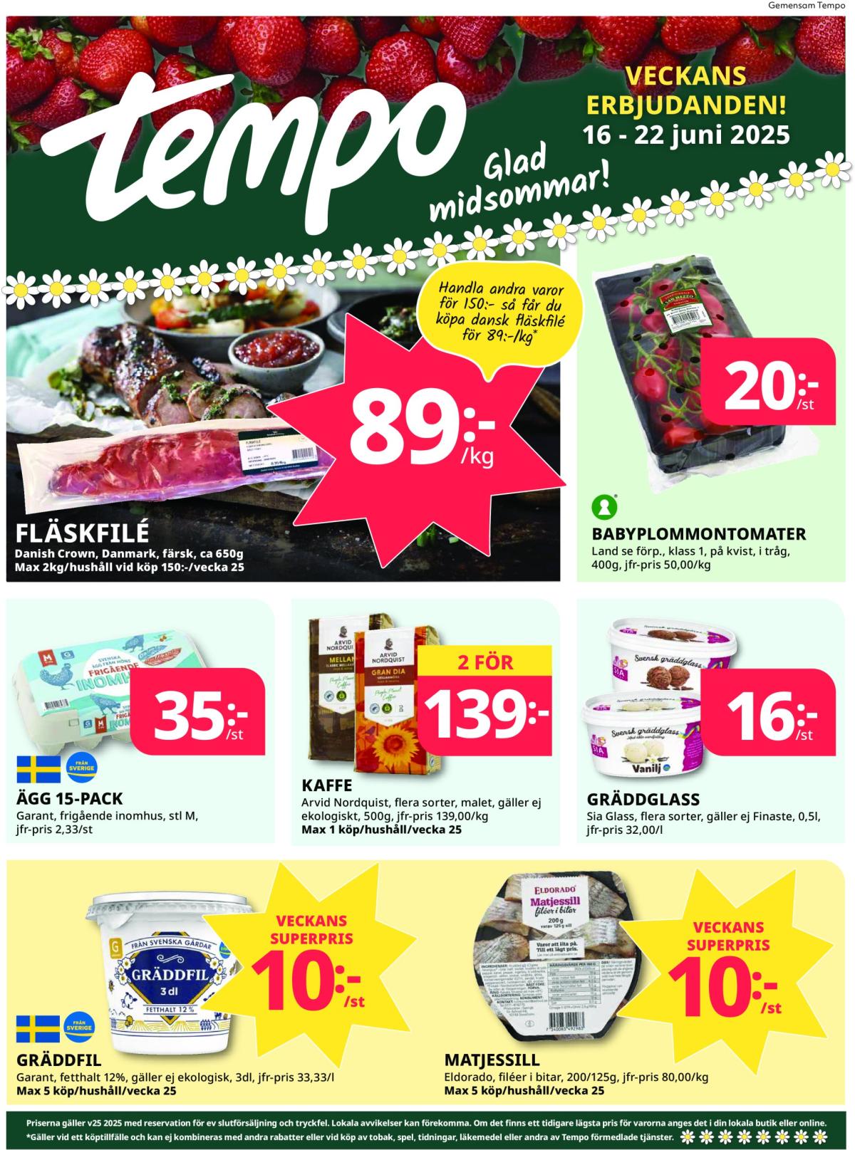 Tempo-reklambladet giltigt från 16/06 - 22/06