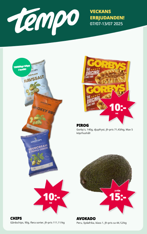 Tempo-reklambladet giltigt från 07/07 - 13/07