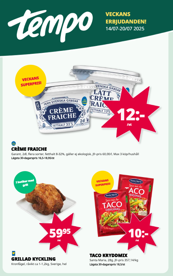 Tempo-reklambladet giltigt från 14/07 - 20/07