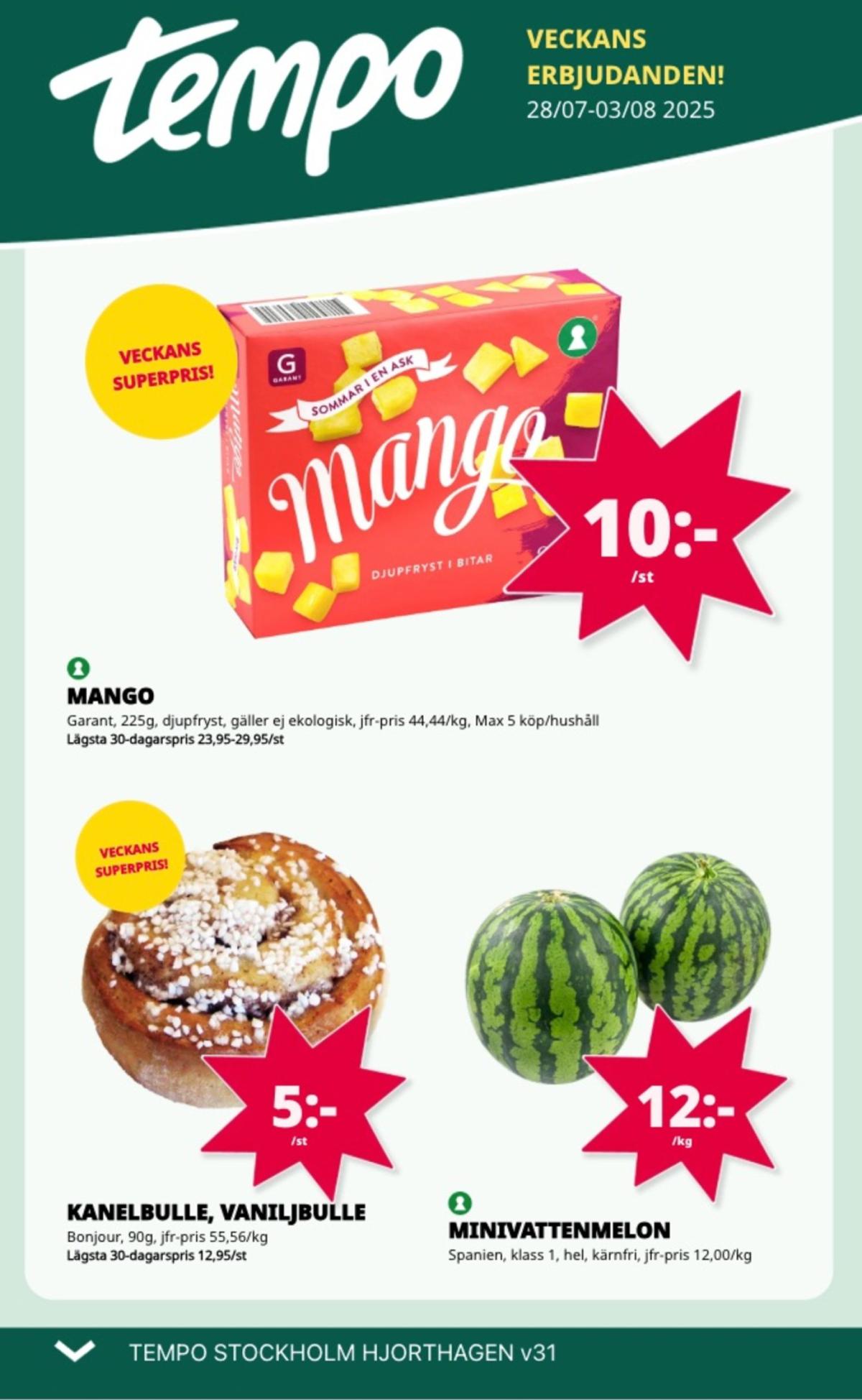 Tempo-reklambladet giltigt från 28/07 - 03/08