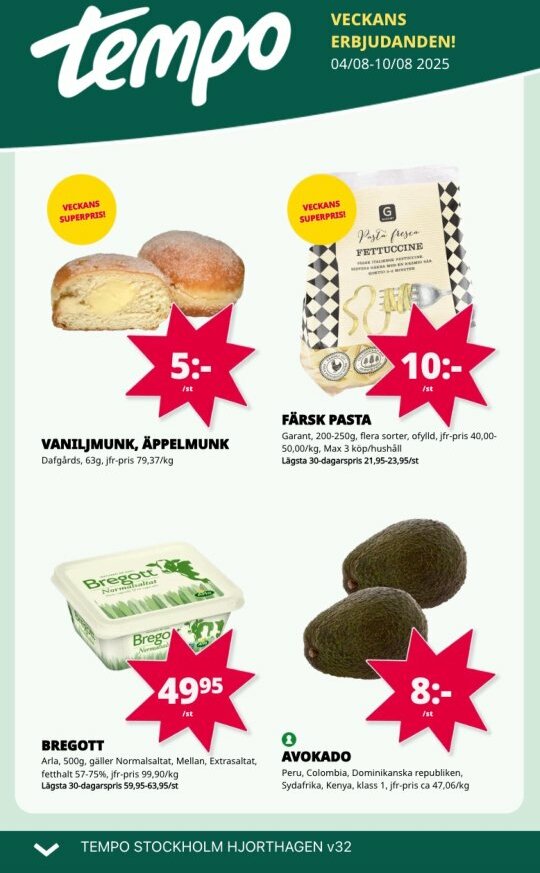 Tempo-reklambladet giltigt från 04/08 - 10/08