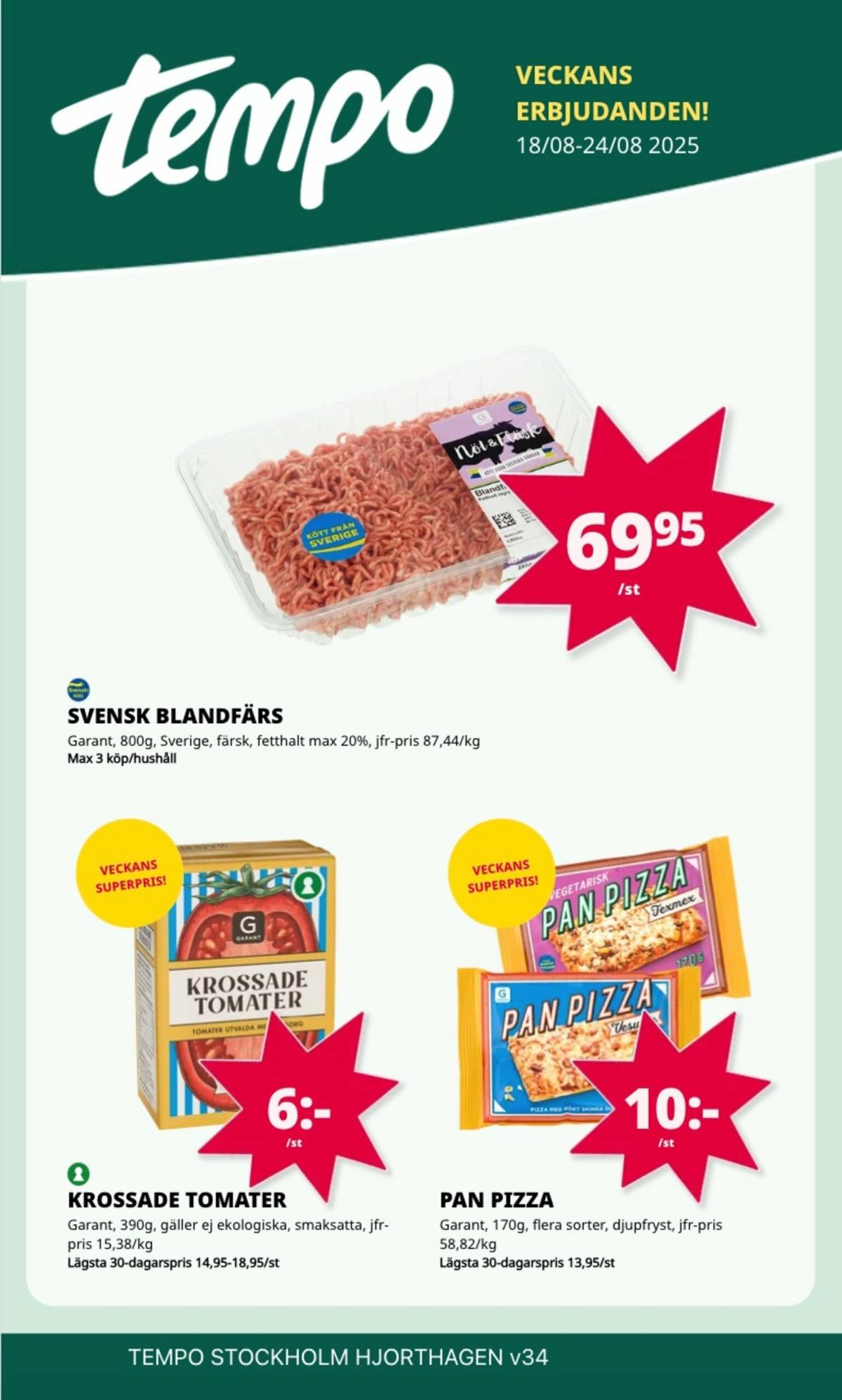 Tempo-reklambladet giltigt från 18/08 - 24/08