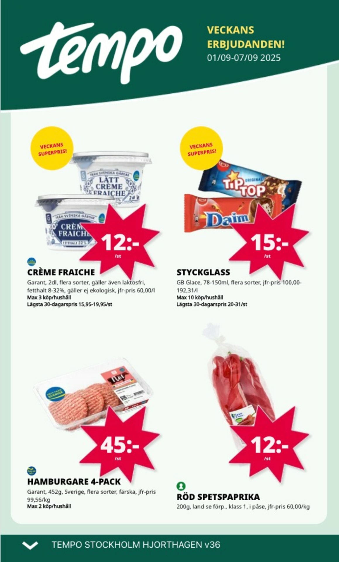 Tempo-reklambladet giltigt från 01/09 - 07/09