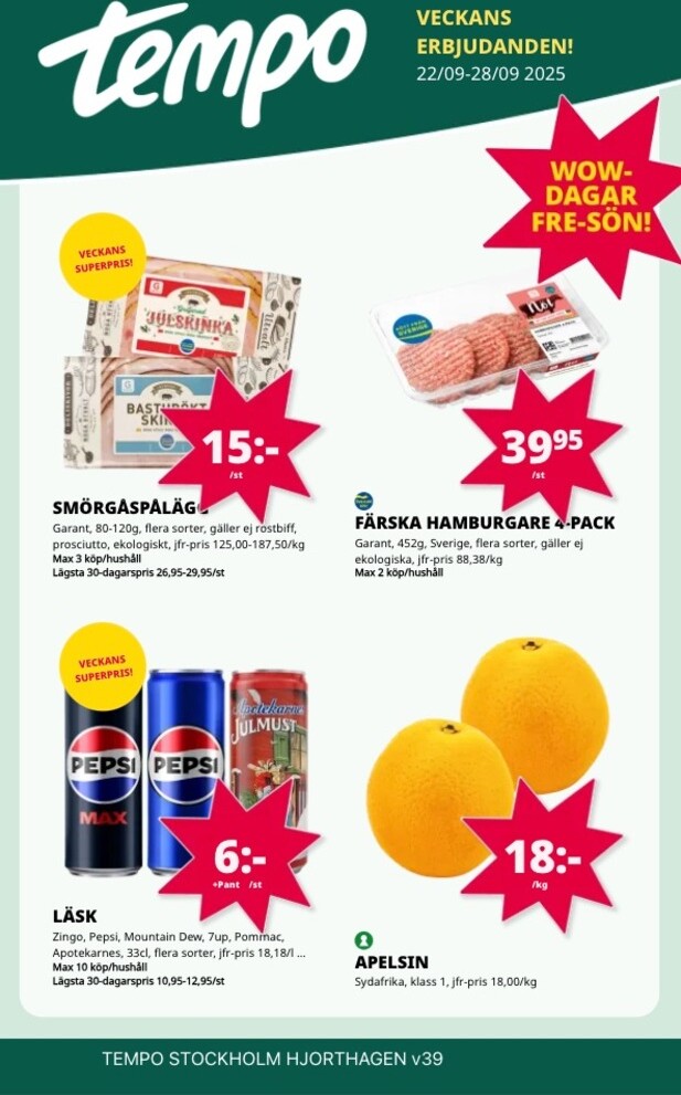 Tempo-reklambladet giltigt från 22/09 - 28/09