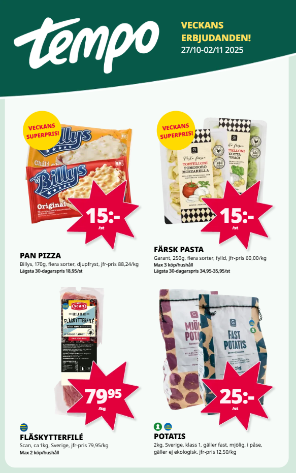 Tempo-reklambladet giltigt från 27/10 - 02/11