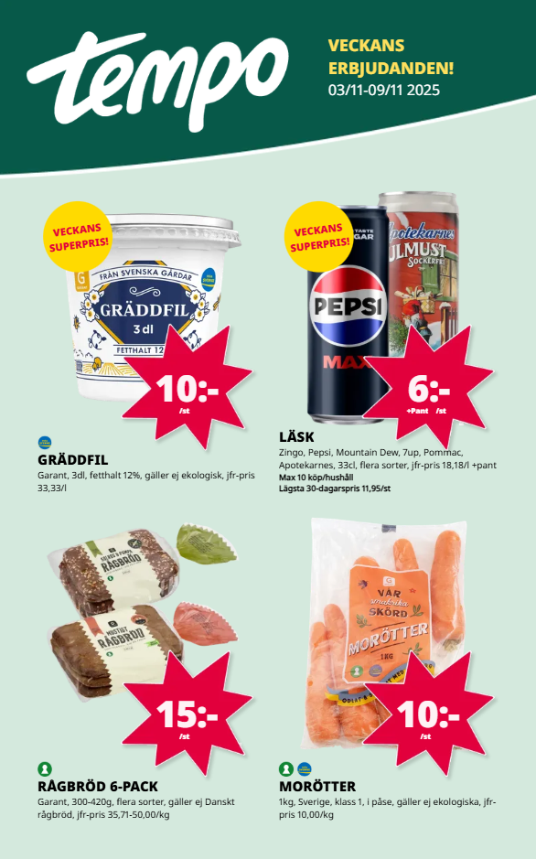 Tempo-reklambladet giltigt från 03/11 - 09/11