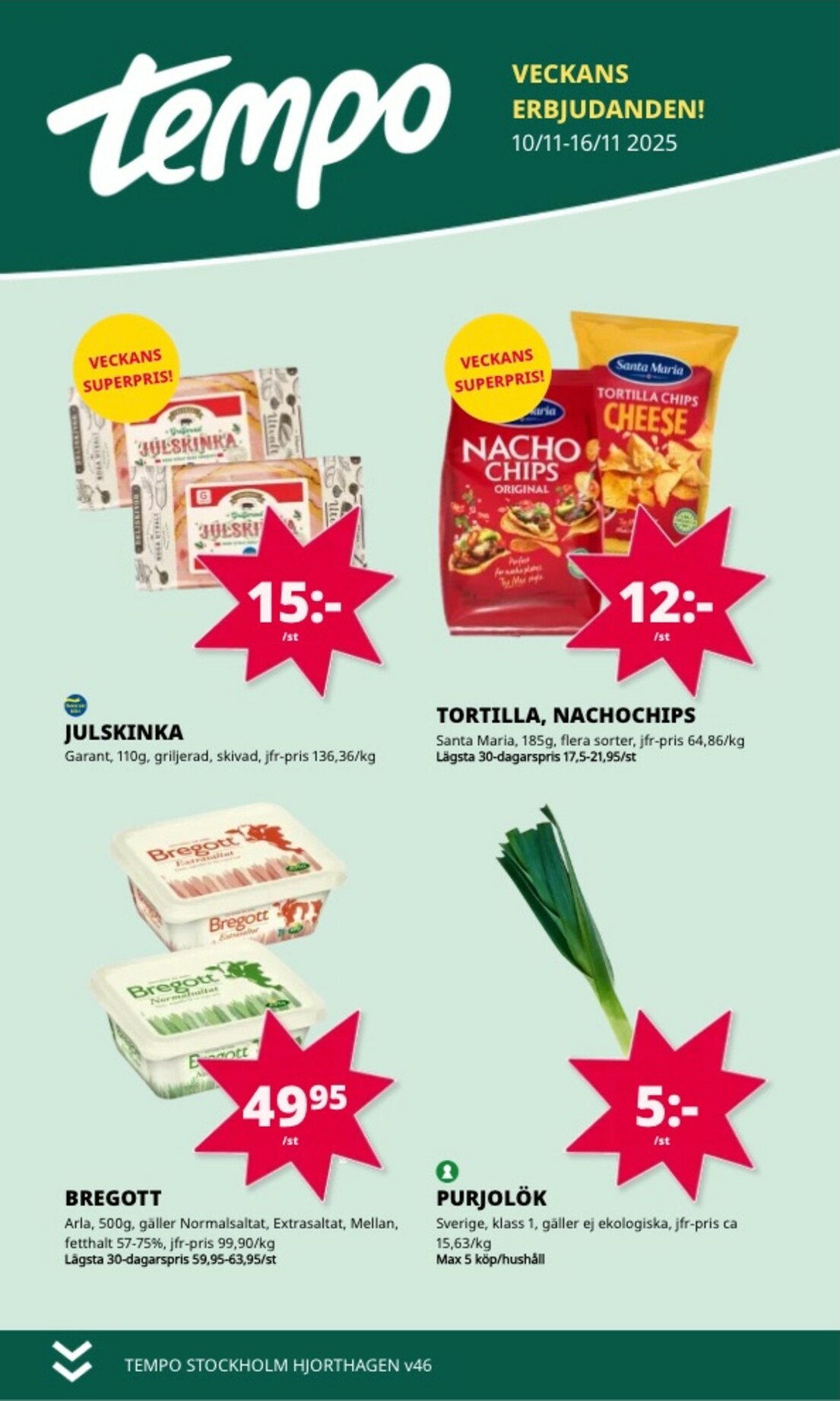 Tempo-reklambladet giltigt från 10/11 - 16/11
