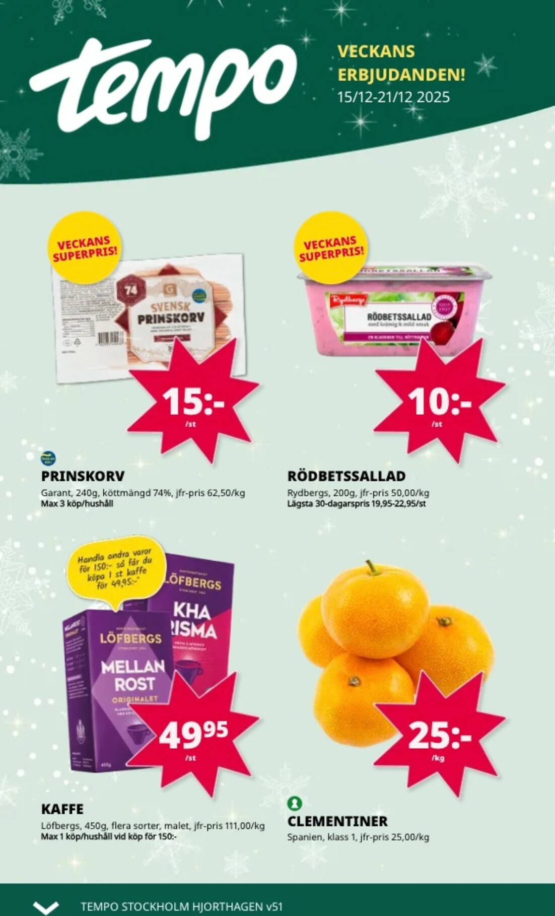 Tempo-reklambladet giltigt från 15/12 - 21/12