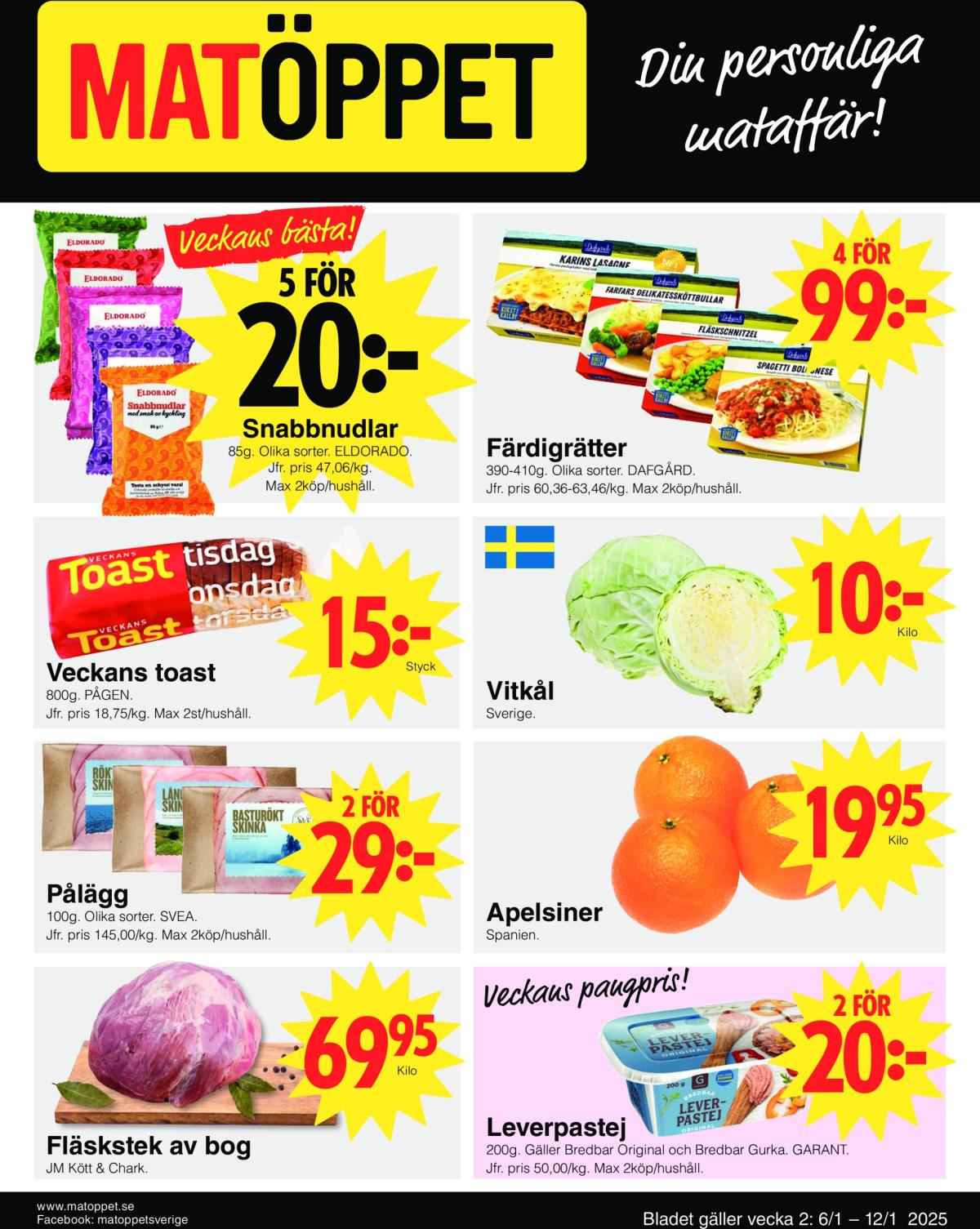 Matöppet-reklambladet giltigt från 06/01 - 12/01