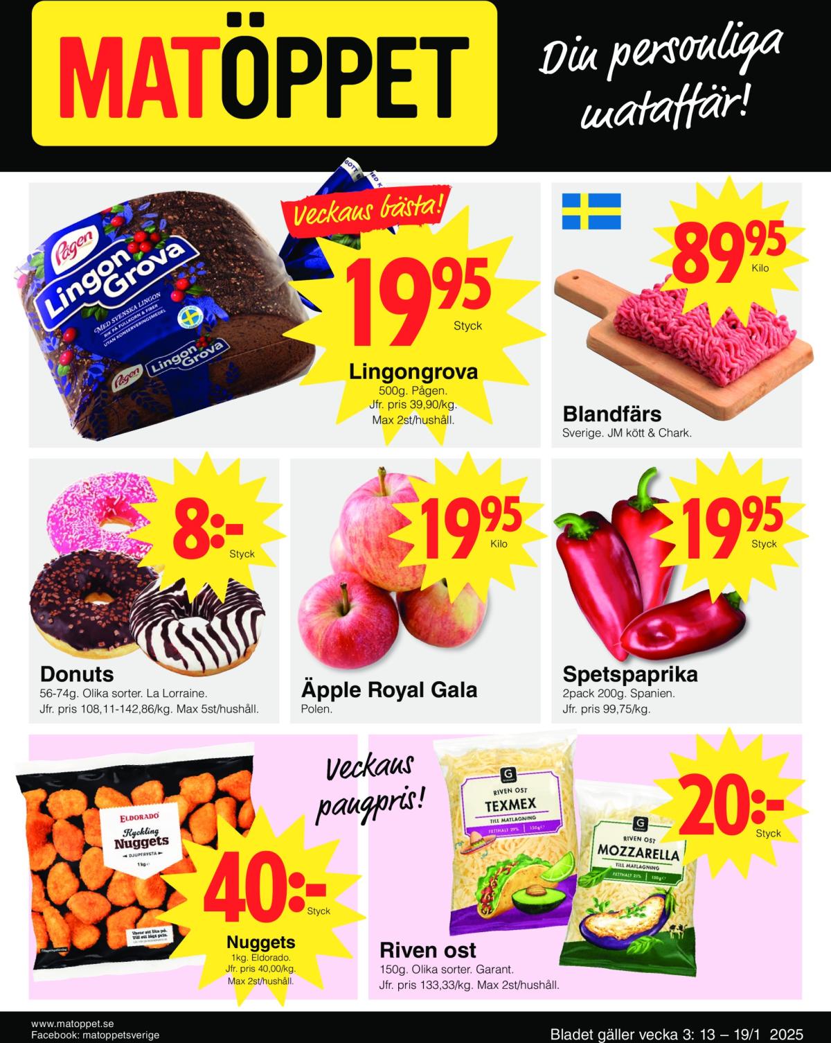 Matöppet-reklambladet giltigt från 13/01 - 19/01