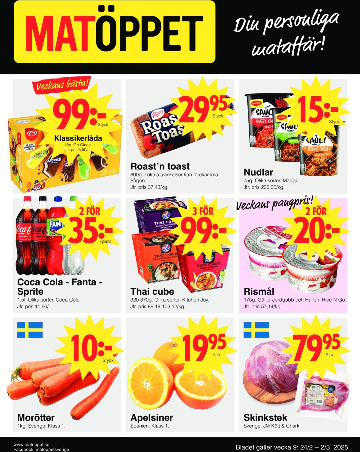 Matöppet-reklambladet giltigt från 24/02 - 02/03