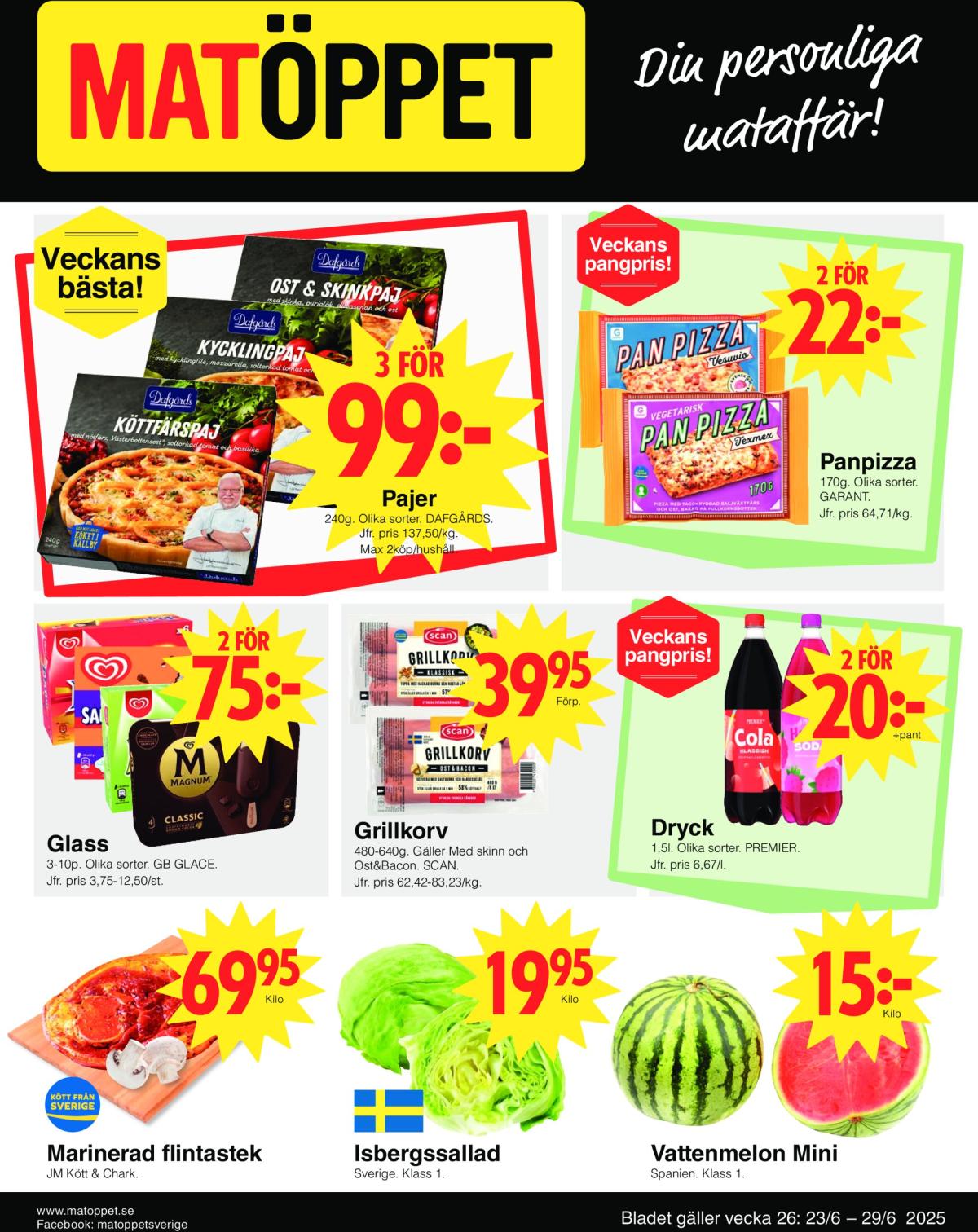Matöppet-reklambladet giltigt från 23/06 - 29/06
